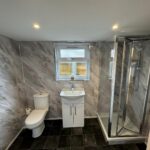 Toilet facilities inside garden annexe build