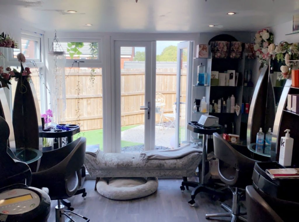 Garden room used as a hairdressers